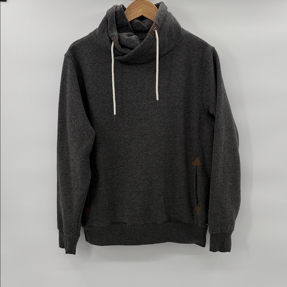 LEEHANTON Women's Charcoal Cowl Neck Hoodie